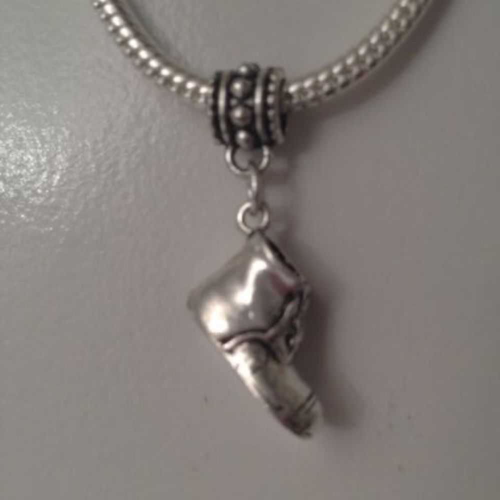 “Baby booties” Sterling Silver Plated Charm For European Style Chain Bracelets - Picture 4 of 4